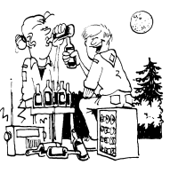 A coloring page of camping