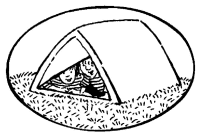 A coloring page of camping