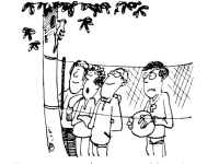 A coloring page of camping