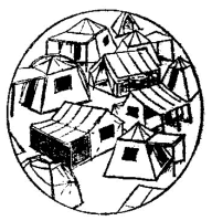 A coloring page of camping