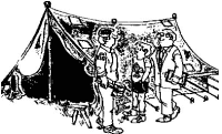 A coloring page of camping