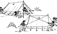 A coloring page of camping