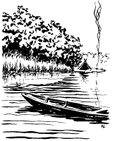 A coloring page of camping