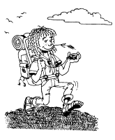 A coloring page of camping