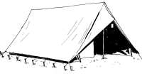 A coloring page of camping