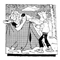 A coloring page of camping