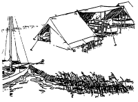 A coloring page of camping