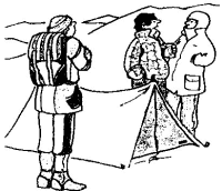 A coloring page of camping