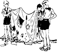 A coloring page of camping