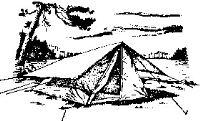 A coloring page of camping