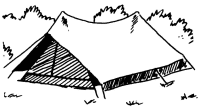 A coloring page of camping