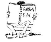 A coloring page of camping