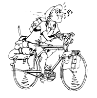 A coloring page of camping