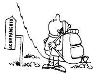 A coloring page of camping