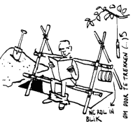 A coloring page of camping
