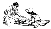 A coloring page of camping