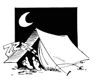 A coloring page of camping