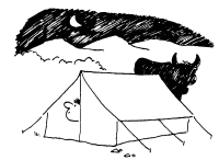 A coloring page of camping