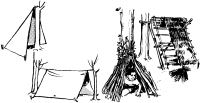 A coloring page of camping