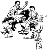 A coloring page of cooking
