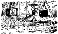 A coloring page of cooking