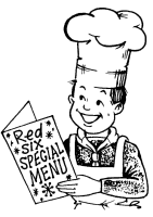 A coloring page of cooking