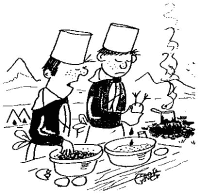 A coloring page of cooking