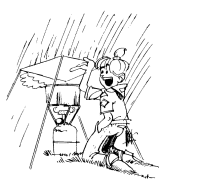 A coloring page of cooking