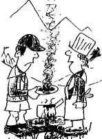 A coloring page of cooking