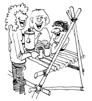 A coloring page of cooking