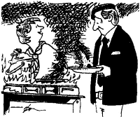 A coloring page of cooking