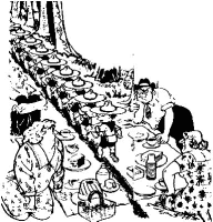 A coloring page of cooking