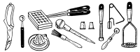 A coloring page of cooking