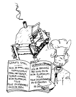 A coloring page of cooking