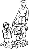A coloring page of cooking