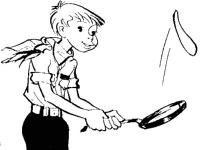 A coloring page of cooking