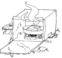 A coloring page of cooking