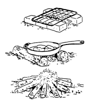 A coloring page of cooking