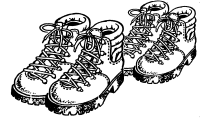 A coloring page of hiking