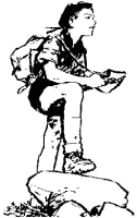 A coloring page of hiking