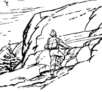 A coloring page of hiking