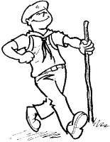 A coloring page of hiking