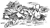 A coloring page of hiking