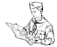 A coloring page of hiking