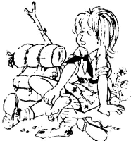 A coloring page of hiking