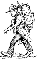 A coloring page of hiking