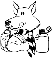A coloring page of hiking