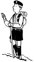A coloring page of hiking