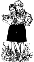 A coloring page of hiking