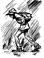 A coloring page of hiking
